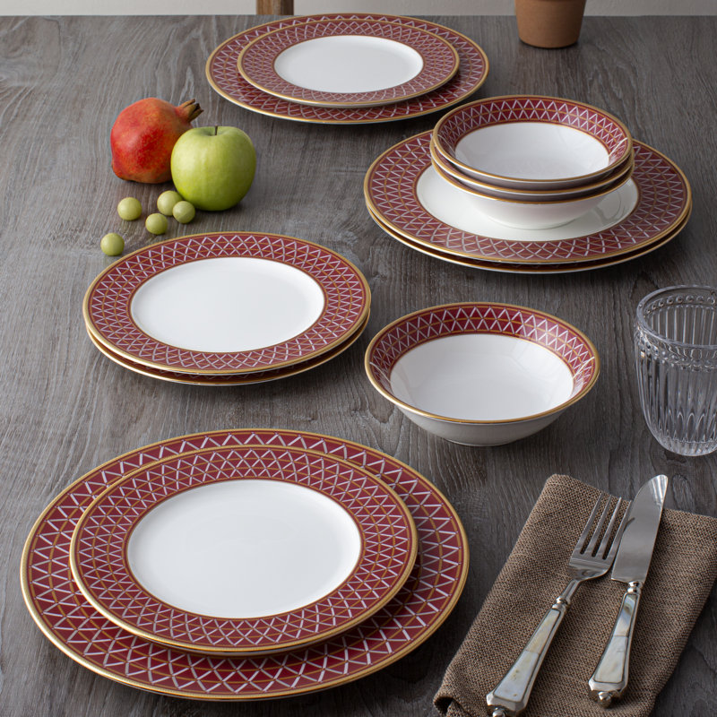 Noritake Crochet 12-Piece Dinnerware Set, Service for 4
