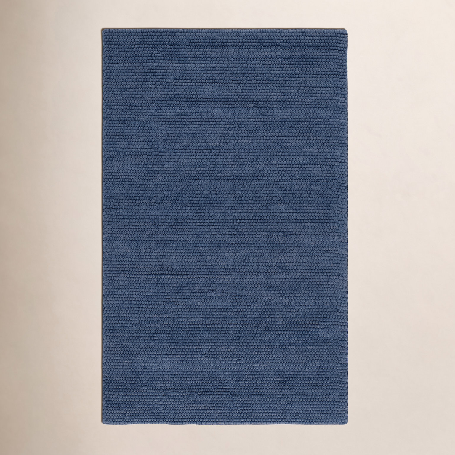 Elle Navy Blue Hand-Woven Wool Rug, Rectangle 6' x 9'