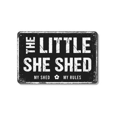 The Little She Shed (paquet de 2) enseigne en aluminium 7 po x 10 po