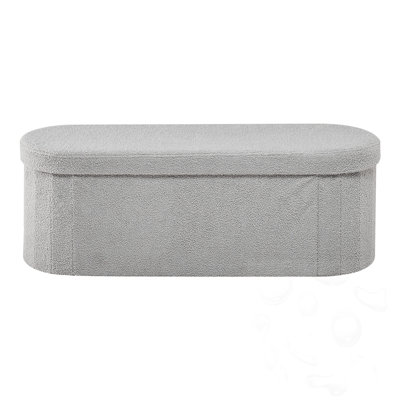Banc ovale rembourré avec espace de rangement