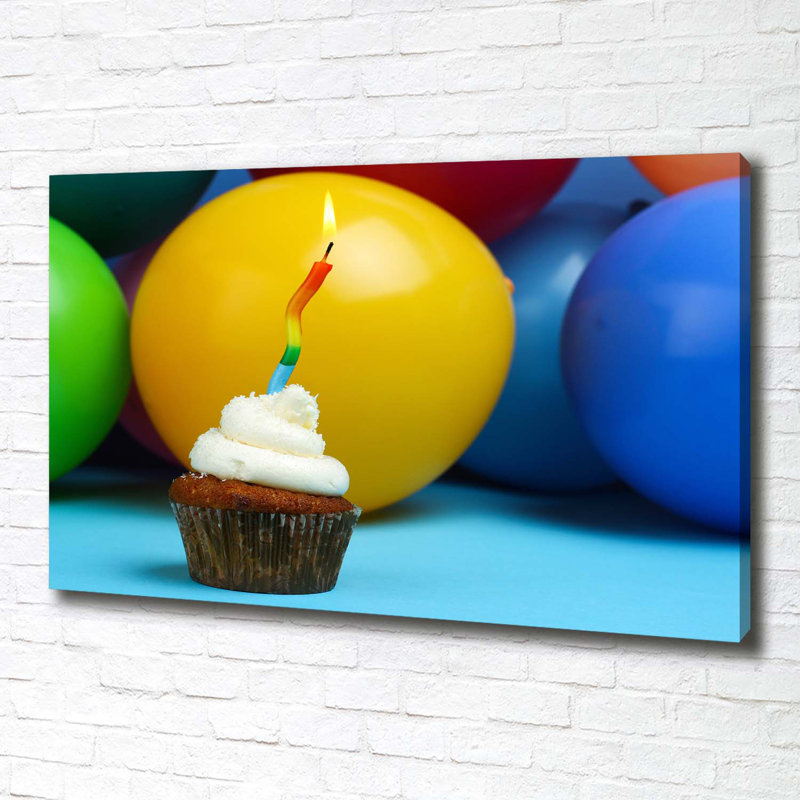Birthday Cupcake - Wrapped Canvas Print