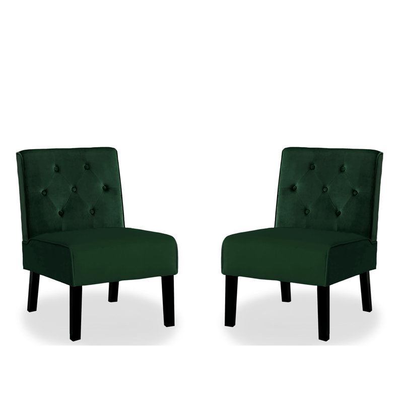 Fauteuil d'appoint sans accoudoirs en velours, 53 po - doux pour le salon, la chambre à coucher et les chaises de bureau