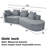 Lunford 116" Modern Curved Compression Sectional Sofa With Back Pillows-111667520