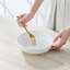 4 Pieces Ceramic Dinnerware Set, Soup Plates, White Poreclain, Embossed Design around Edge, Service For 4 People, 900ML