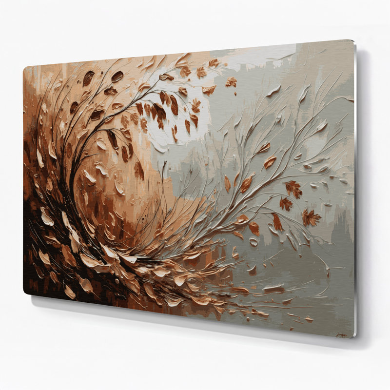 Art mural en métal gris de l'Action de grâce, tons neutres, 24" H x 36" W x 0.05" D
