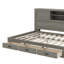 Lit de jour en bois pleine grandeur avec 3 tiroirs de rangement, tablette souple supérieure, tablette et ensemble de prises et ports USB-1599488498