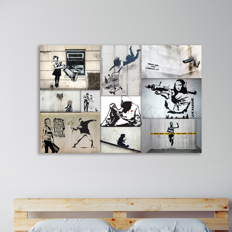 Colour Collage by Banksy - Wrapped Canvas Print, 81 cm H x 122 cm W x 4 cm D