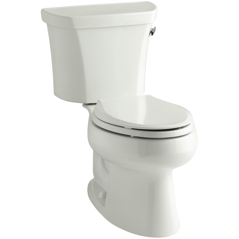 Wellworth 1.6 GPF Elongated Two-Piece Toilet (Seat Not Included), Dune, Right-Hand