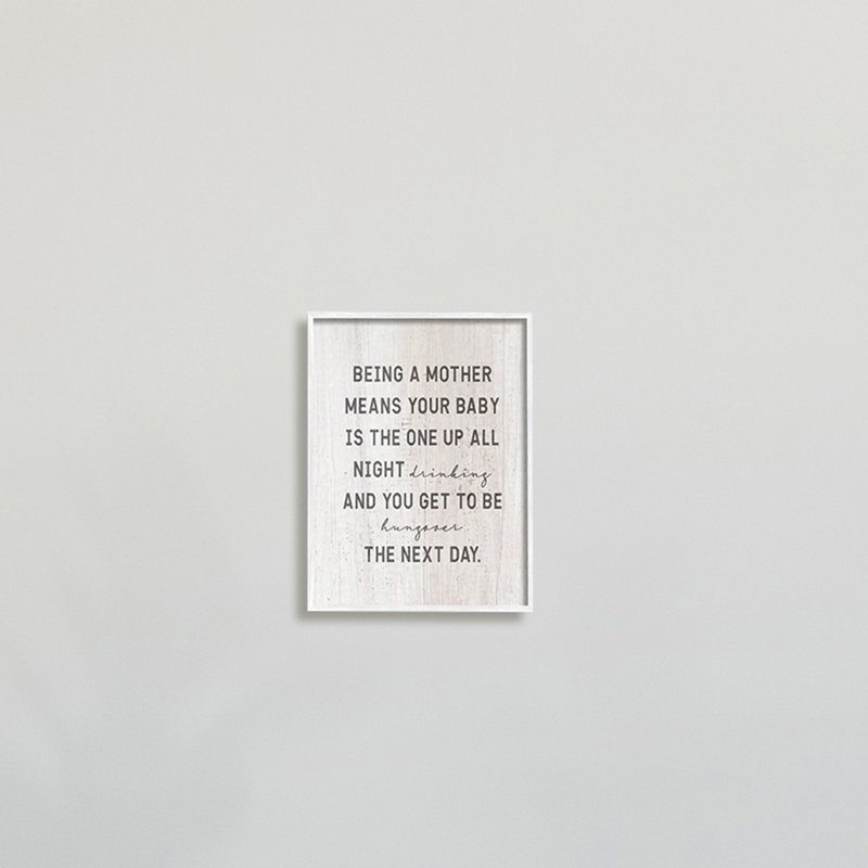 «Being A Mother» (Traduction libre), Giclée encadrée blanc bord de mer, H 30 po x l 24 po