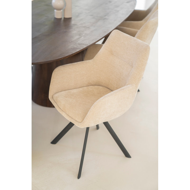 Accent Chair Swivel Armchair, Beige