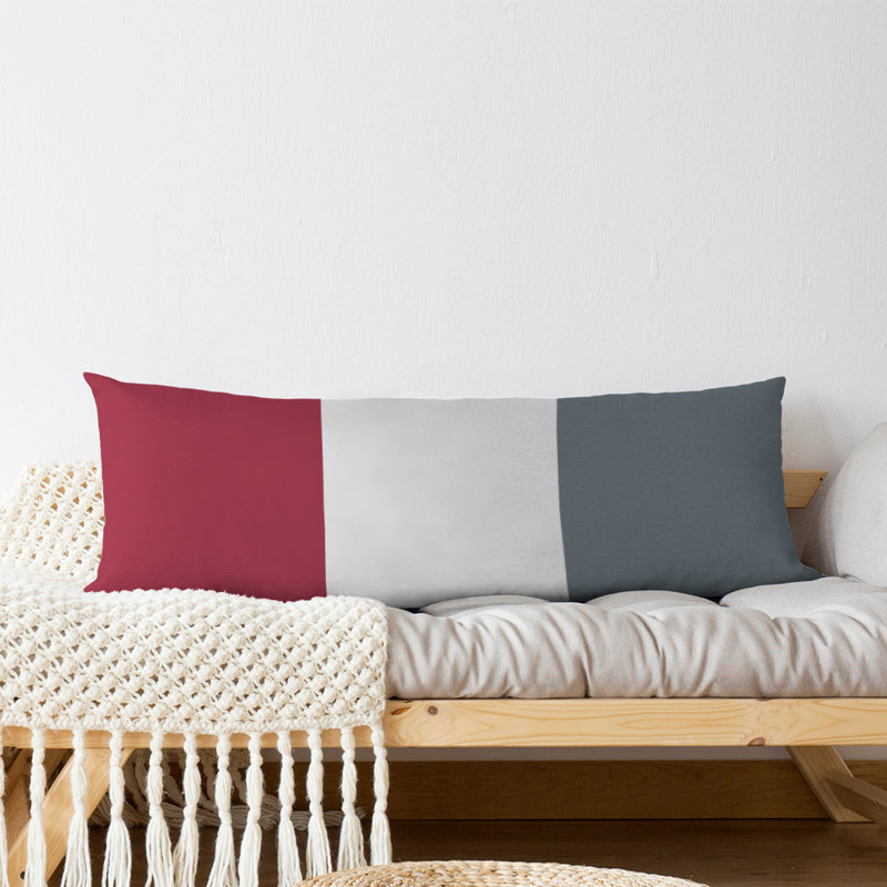 Polyester Medium Pillow, Aaru , Red/Grey