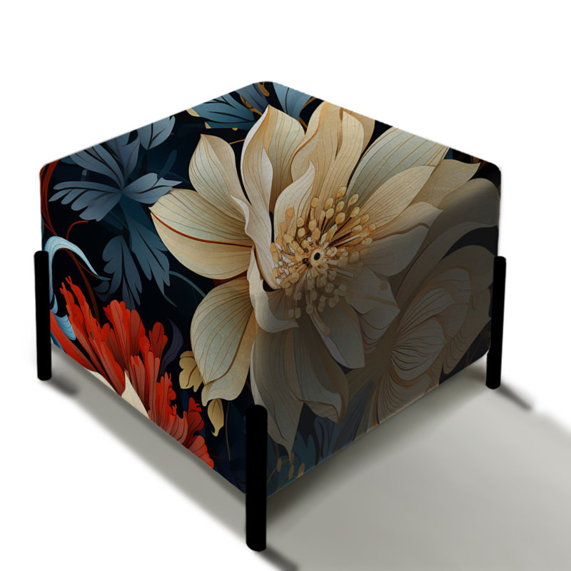 Inspirations modernes - motif floral - repose-pieds carré floral