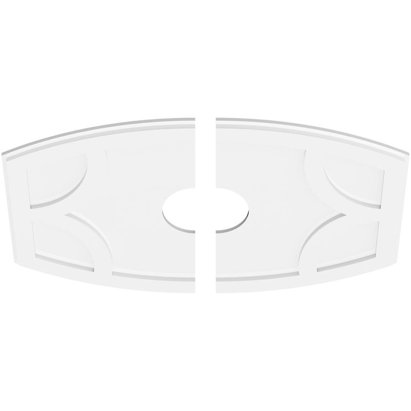 34"W x 22 5/8"H x 6"ID x 18 1/4"C x 1"P Kailey Architectural Grade PVC Contemporary Ceiling Medallion, Two Piece