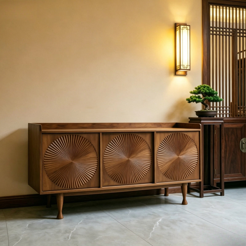 Buffet haut de gamme rétro de style chinois, 35.4" H x 70.8" W x 17.7" D