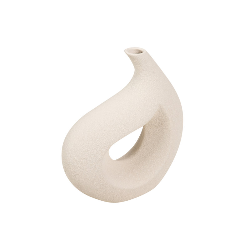 Ceramic / Porcelain Table Vase, Beige, 50cm H x 35cm W x 12cm D