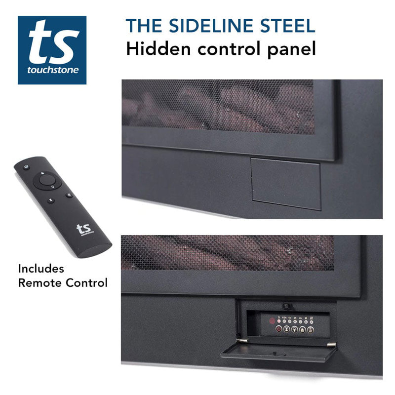 Sideline Recessed or Wall Mounted Electric Fireplace, 21.375" H x 60" W x 5.5" D