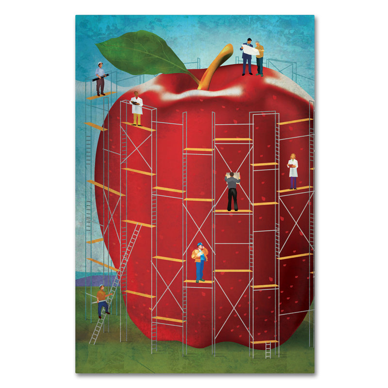 « pomme », reproduction d’impression sur toile tendue, H 19 po x l 12 po