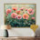 Printemps, coquelicots roses, horizon écarlate I - coquelicots, art mural
