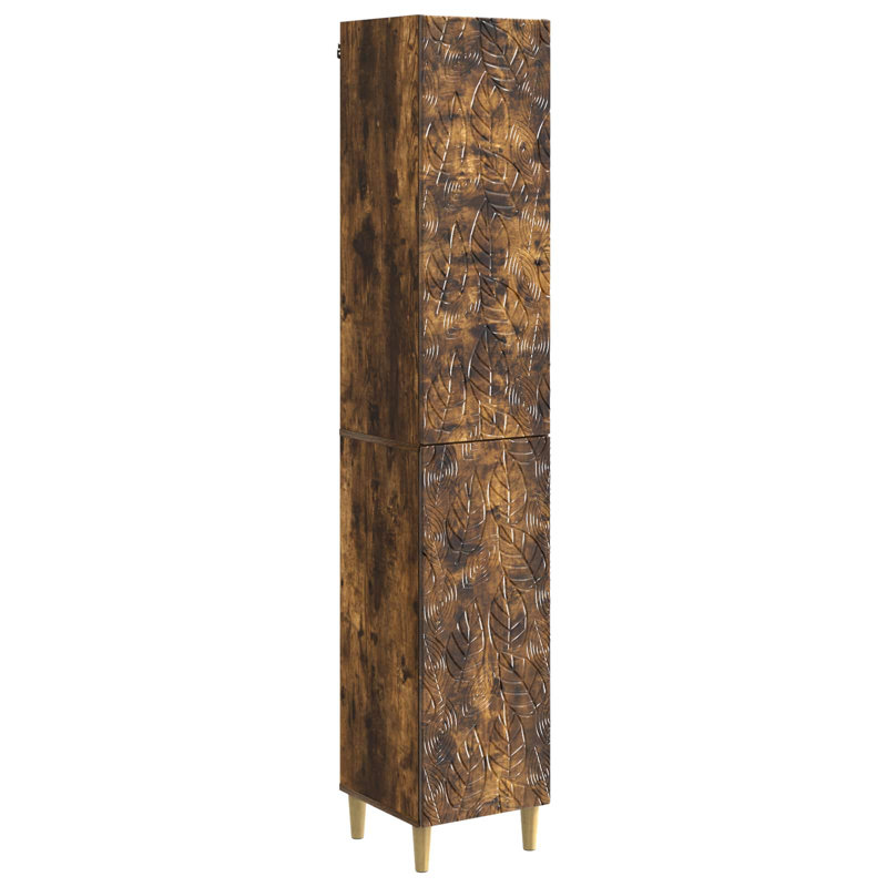 2 -Door 4 Storage Cabinet, Smoked Oak