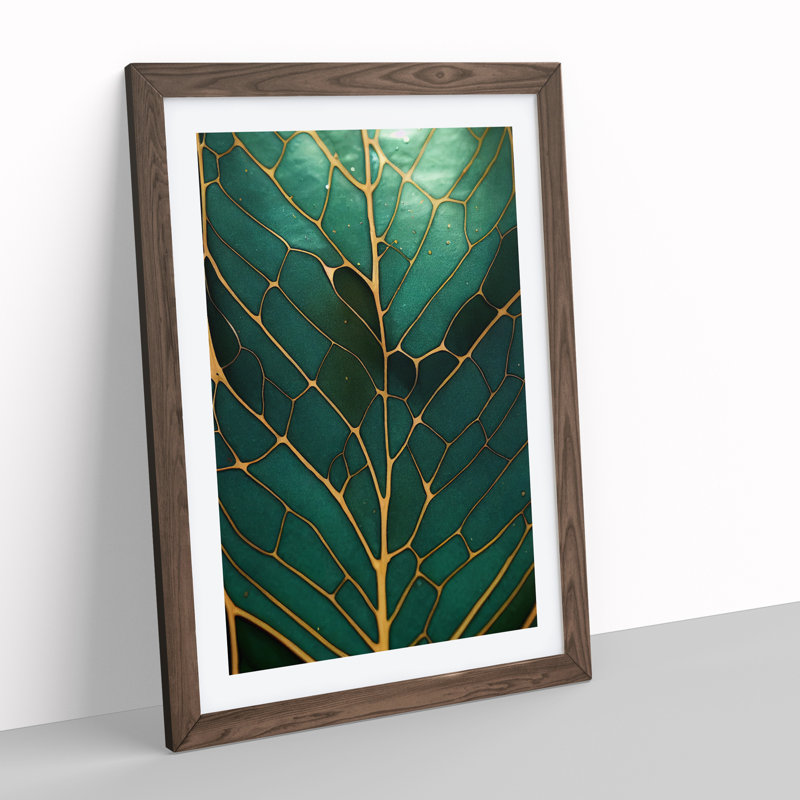 Awesome Leaf - Framed Print, 64cm H x 46cm W x 2cm D, Walnut Framed