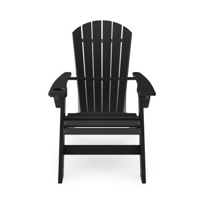Black Adirondack Chair – Sturdy HDPE Poly Lumber For Poolside