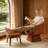 Stylish Upholstered Reading Chair With Ottoman Enhances Small Space Charm Ideal For Leisure Time-1248610368