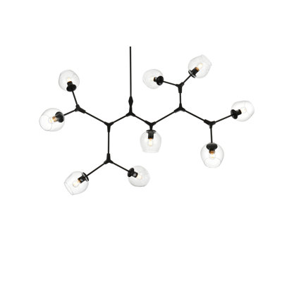Lustre linéaire moderne Spoutnik à 7 lumières Spinks