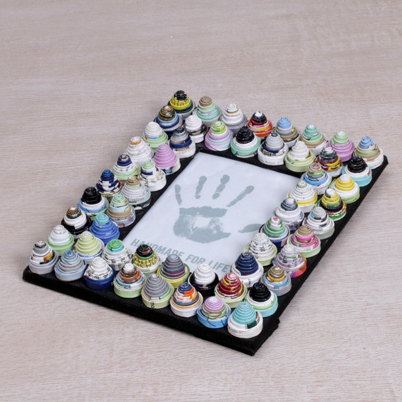 Cadre photo en papier recyclé fait à la main