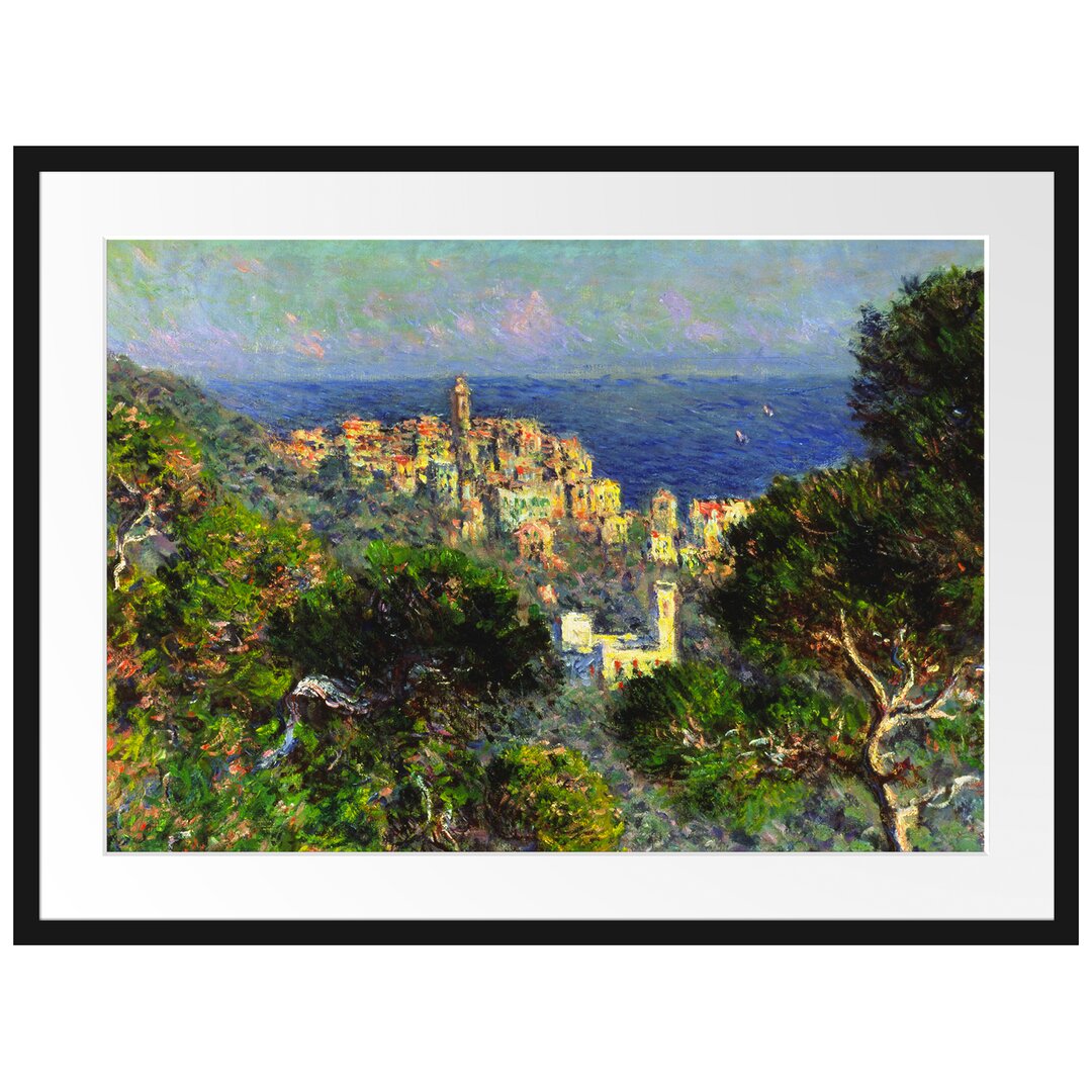 Gerahmtes Poster Blick von Bordighiera von Claude Monet