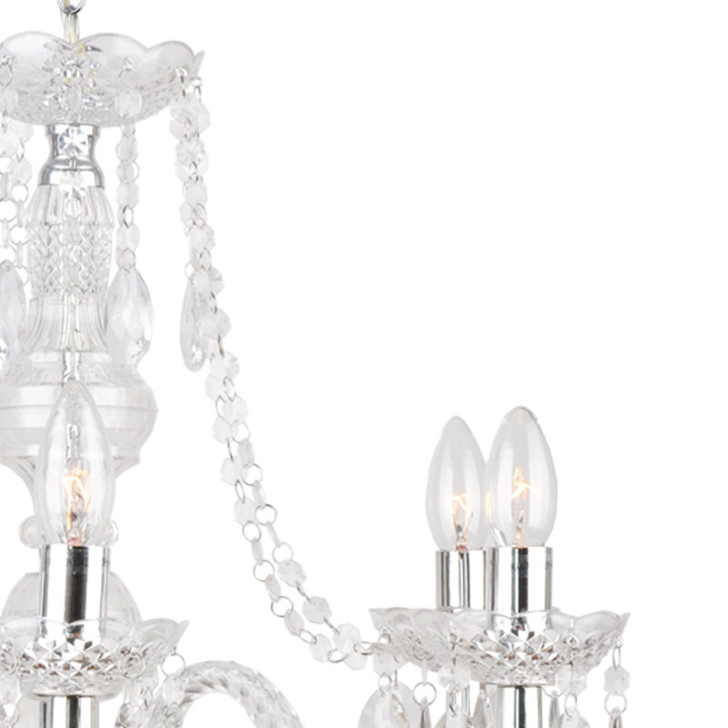 Puckett 6 - Light Candle Style Chandelier, Transparent