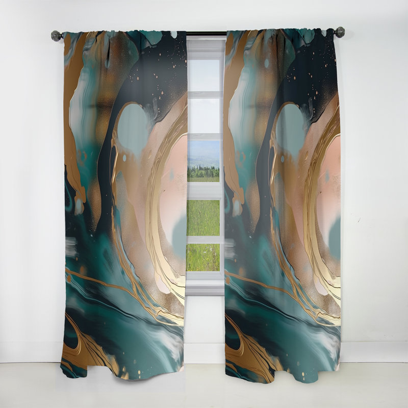 Rideau obscurcissant en velours marbré Maez - 1 panneaux, L 52 po x L 108 po