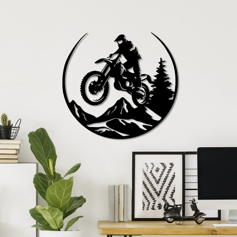 Accessoire mural décoratif en métal, finition noire, 18,1 po x 19,3 po | Fabrication 100% métal, épaisseur: 0,06 po | Léger à 1,9 lb, parfait pour la décoration intérieure, il ajoute de l'élégance à n'importe quelle pièce