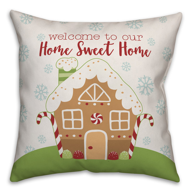  Coussin Home Home, 16 po x 1 po, Housse de coussin seulement - Insert