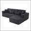 Canapé modulaire de 109 po, canapé modulaire Cloud avec assise profonde, canapé modulaire en L moderne avec méridienne droite, canapé rembourré pour salon, sans assemblage, (noir)-1505705520