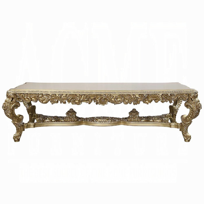 ACME Bernadette Dining Table, Gold Finish
