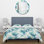 Blue And White Coastal Ikat Breeze III - Ensemble de housse de couette Ikat