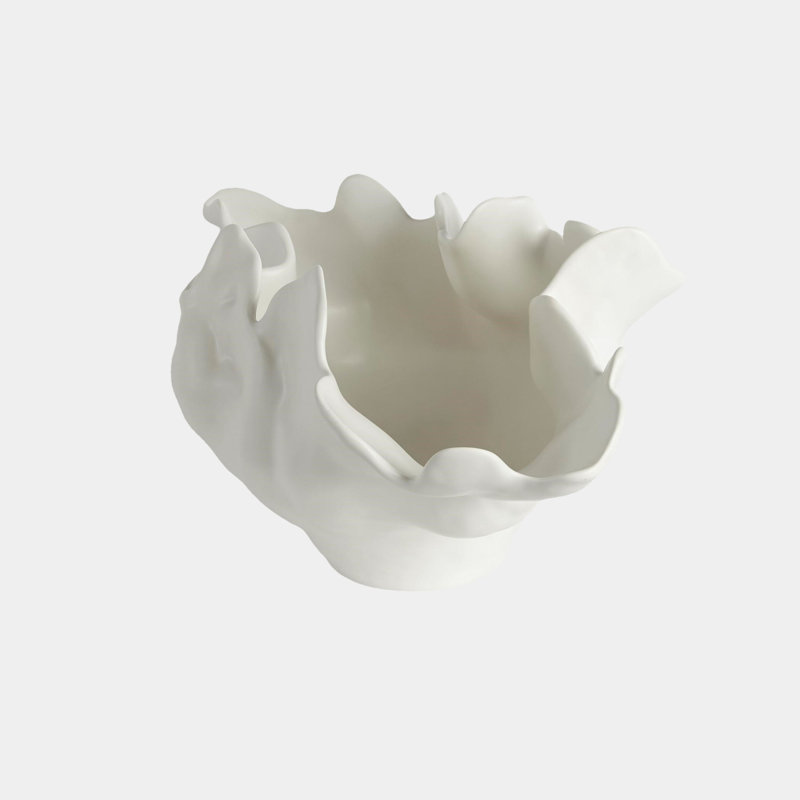 Meteor Bowl-Ivory, 7" H x 8" W x 13" D
