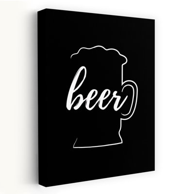 Calligraphie minimaliste moderne représentant une chope de bière