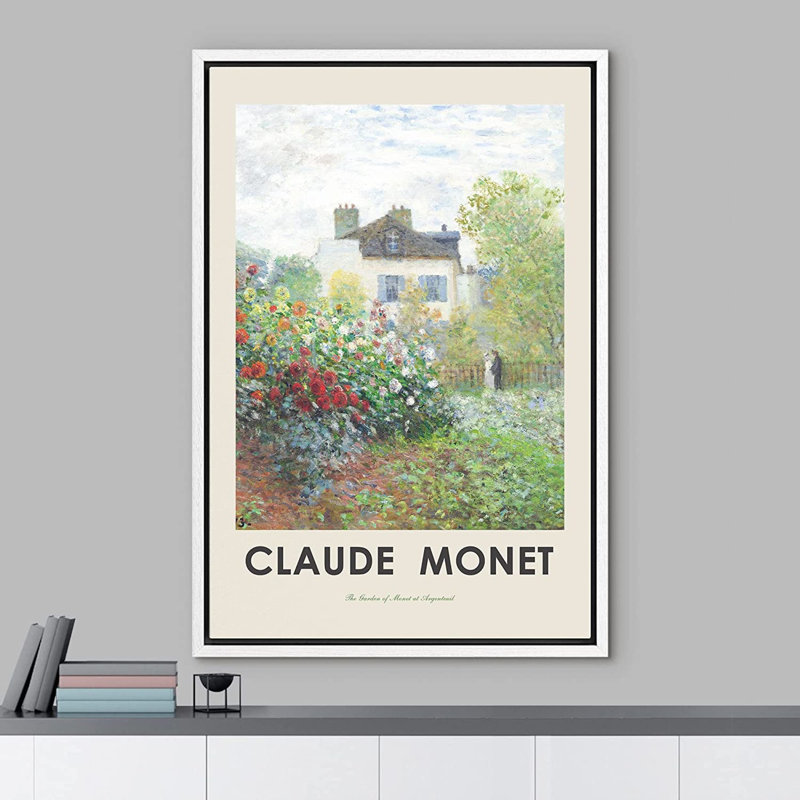 Reproduction d'art classique sur toile, "Le jardin de l'artiste à Argenteuil" par Claude Monet, H 36 po x l 24 po, Blanc