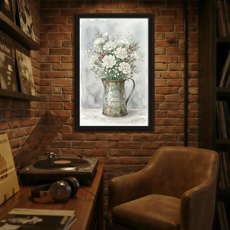 Plantes et fleurs, bouquet de fleurs dans un pichet rustique