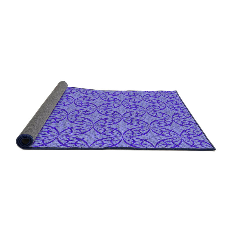 Tapis bleu marine à motif géométrique Ginnungagap, Rond 7 pi