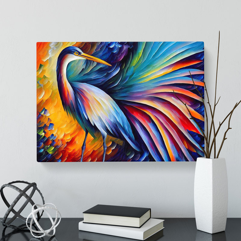 Heron Bird Abstract Vol.6 - Wrapped Canvas, 35cm H x 50cm W x 3cm D