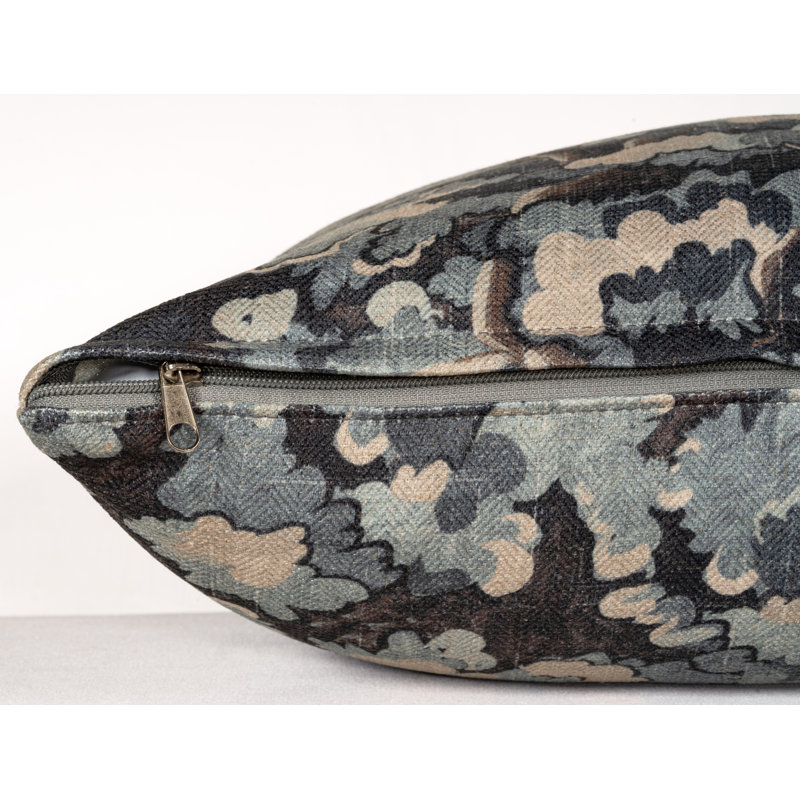 Coussin Cascade Tongas, Bleu, Polyester, Rectangle H 14 po x l 26 po