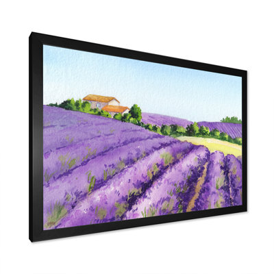 Champ de lavande avec maison de campagne en Provence I - peinture sur toile