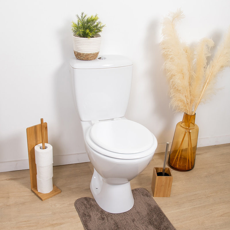Round Molded Wood Toilet Seat 17 Inches, White