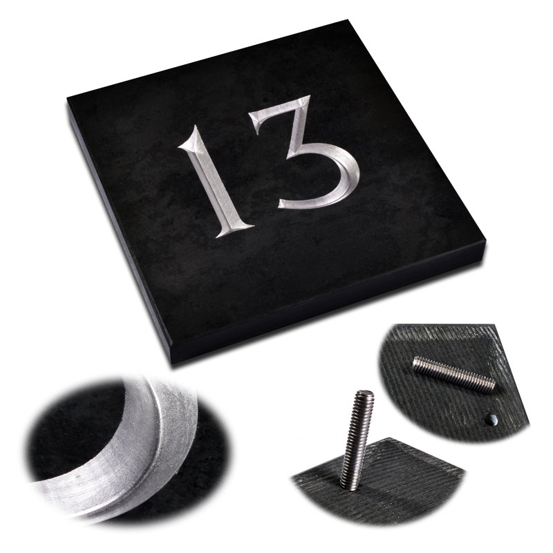 Velia 17.78cm H Stone House Number, Silver, 13