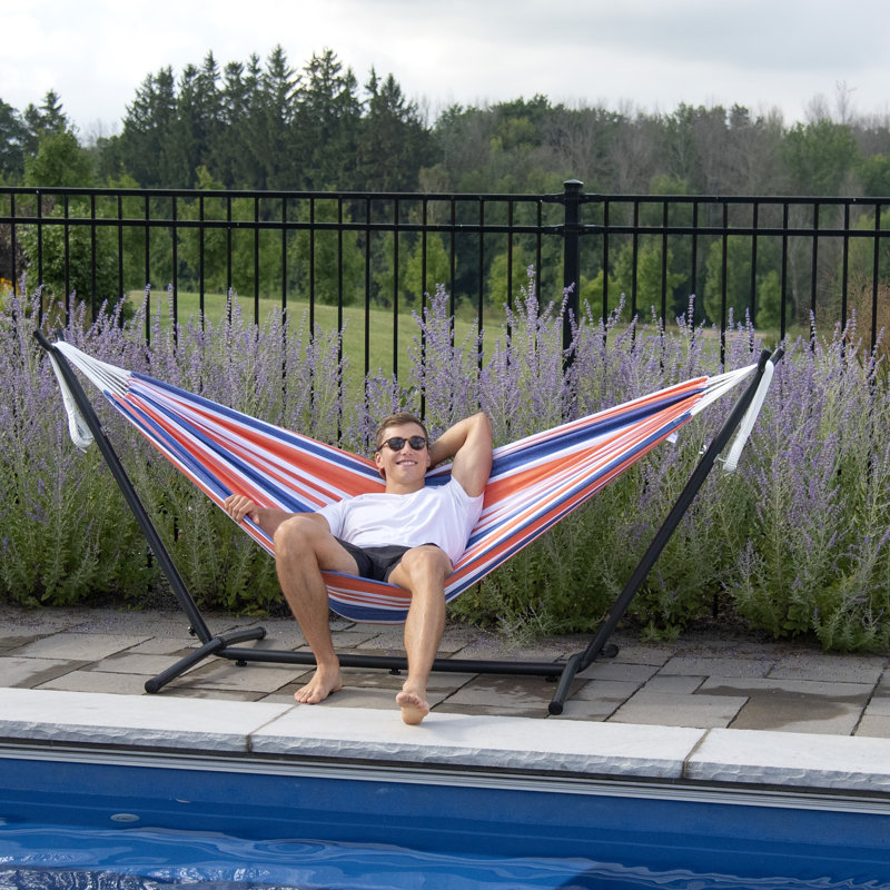 Emmaline Double Hammock with Stand, Orange Punch
