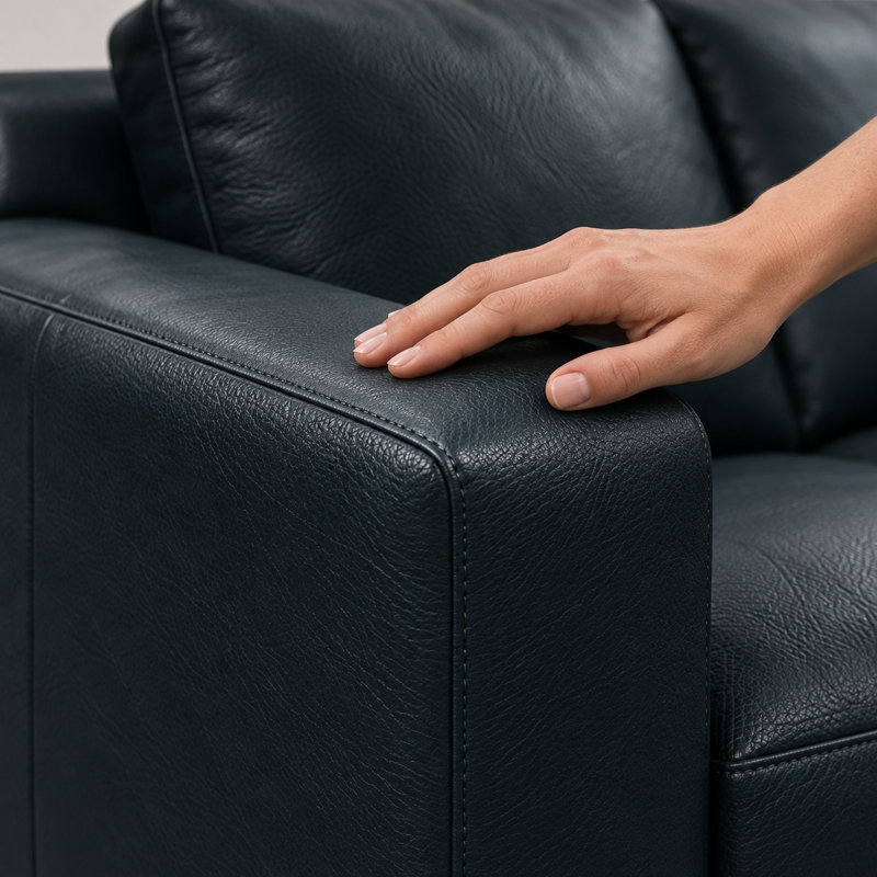 Madison Heirloom Quality LAF Sofa in Buttery Soft 100% Top Grain Leather, Made to Order, Amadeus Sapphire