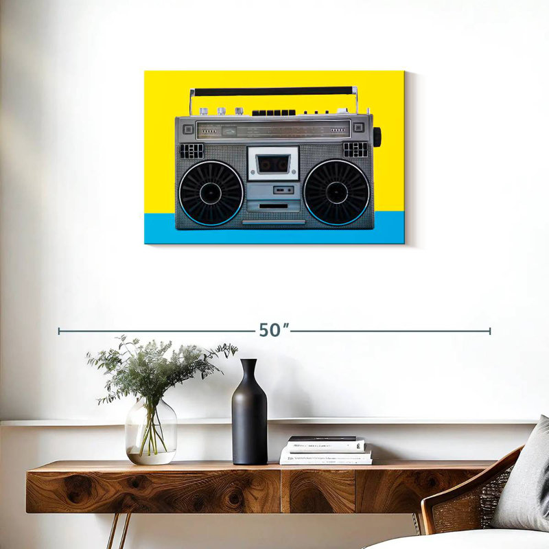 Boombox rétro, H 20 po x l 30 po