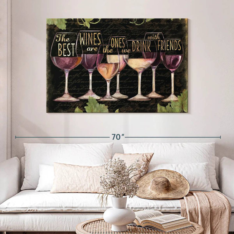 Tergel Wine Line sur fond noir, H 32 po x l 48 po
